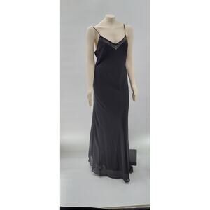 VTG Bora Prom Dress XL Black Bling Accent Sheer Layer Fairy Goth Evening Gown